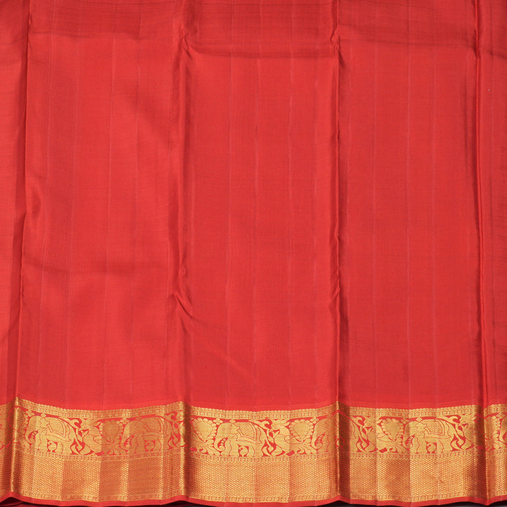 Hayagrivas Handloom Royal Blue Kanjivaram Silk Saree with Red Border KBF93D1-4