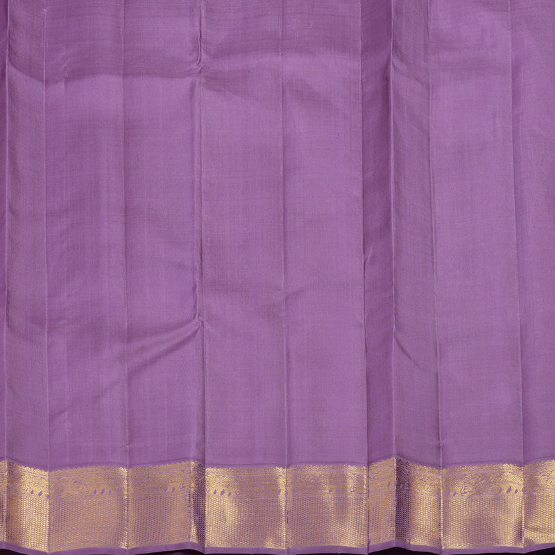 Hayagrivas Handloom Chocolate Brown Kanjivaram Silk Saree with Lavendar Border KBF93D2-2