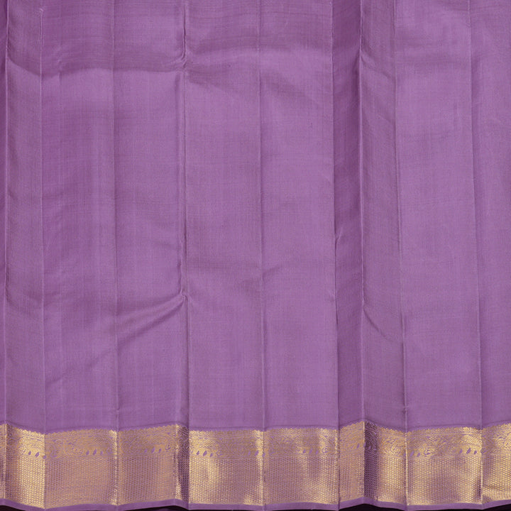 Hayagrivas Handloom Chocolate Brown Kanjivaram Silk Saree with Lavendar Border KBF93D2-2