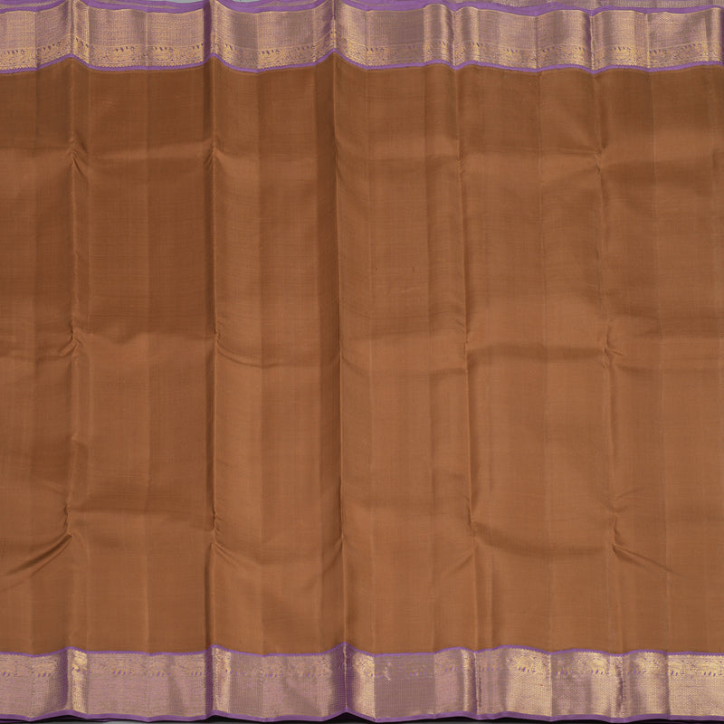 Hayagrivas Handloom Chocolate Brown Kanjivaram Silk Saree with Lavendar Border KBF93D2-2