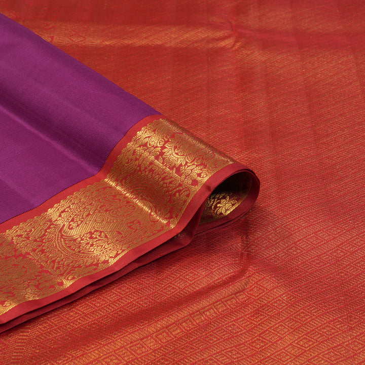 Hayagrivas Handloom Vadamalli Kanjivaram Silk Saree with Red Border KBF93D3-2