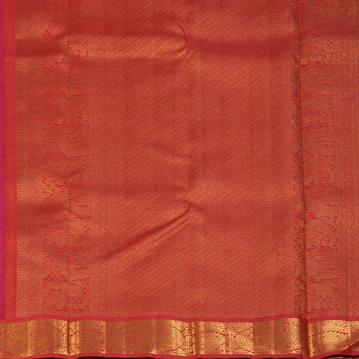 Hayagrivas Handloom Vadamalli Kanjivaram Silk Saree with Red Border KBF93D3-2