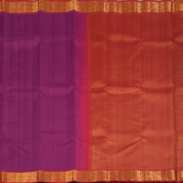 Hayagrivas Handloom Vadamalli Kanjivaram Silk Saree with Red Border KBF93D3-2
