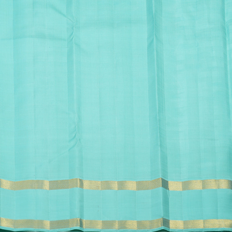 Hayagrivas Handloom Powder Blue & Cream Checks Kanjivaram Silk Saree KBF93D5-1