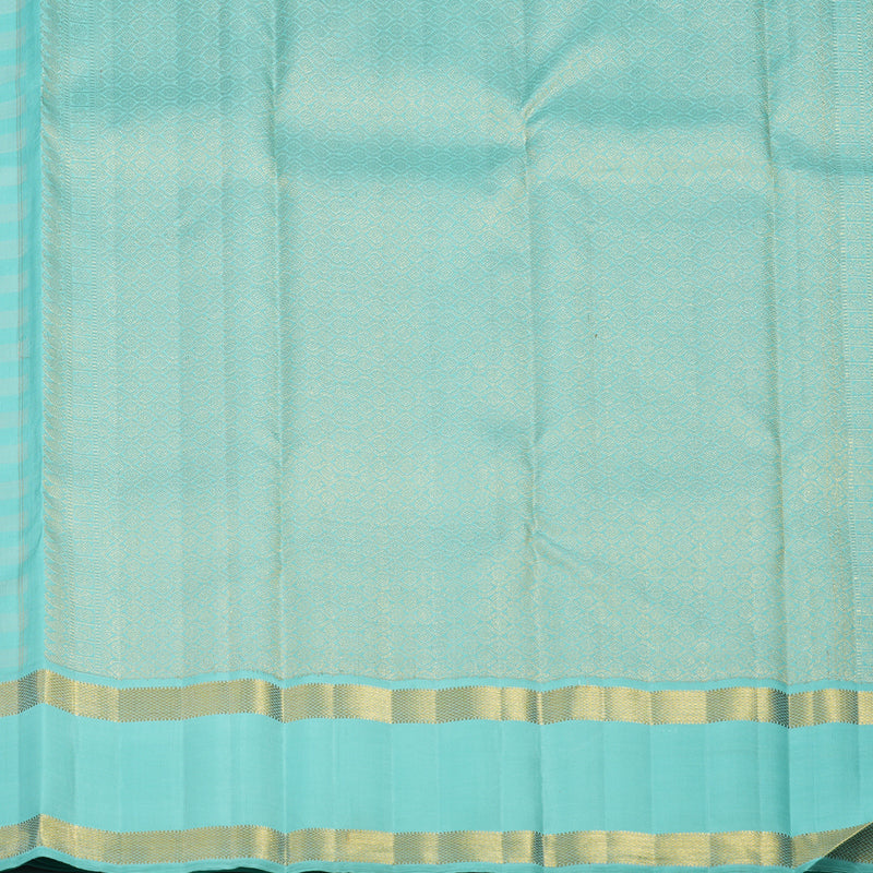 Hayagrivas Handloom Powder Blue & Cream Checks Kanjivaram Silk Saree KBF93D5-1