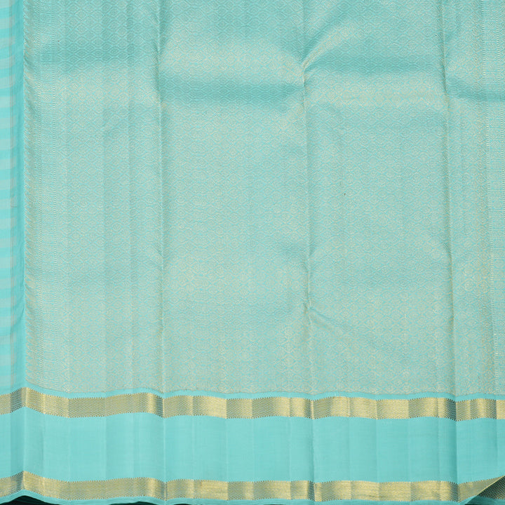Hayagrivas Handloom Powder Blue & Cream Checks Kanjivaram Silk Saree KBF93D5-1