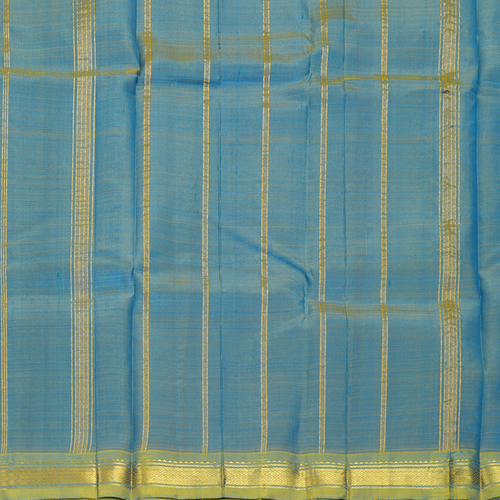 Hayagrivas Blue-Purple Pure One-sided border Kanjivaram Silk Saree KBF942I1-1