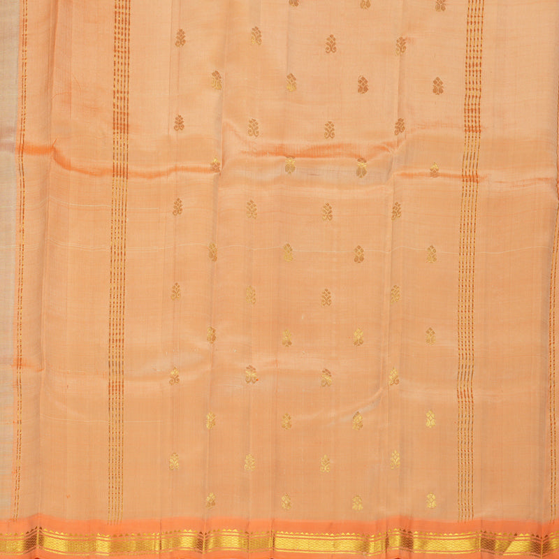 Hayagrivas Greige Pure One-sided border Kanjivaram Silk Saree KBF942I1-10
