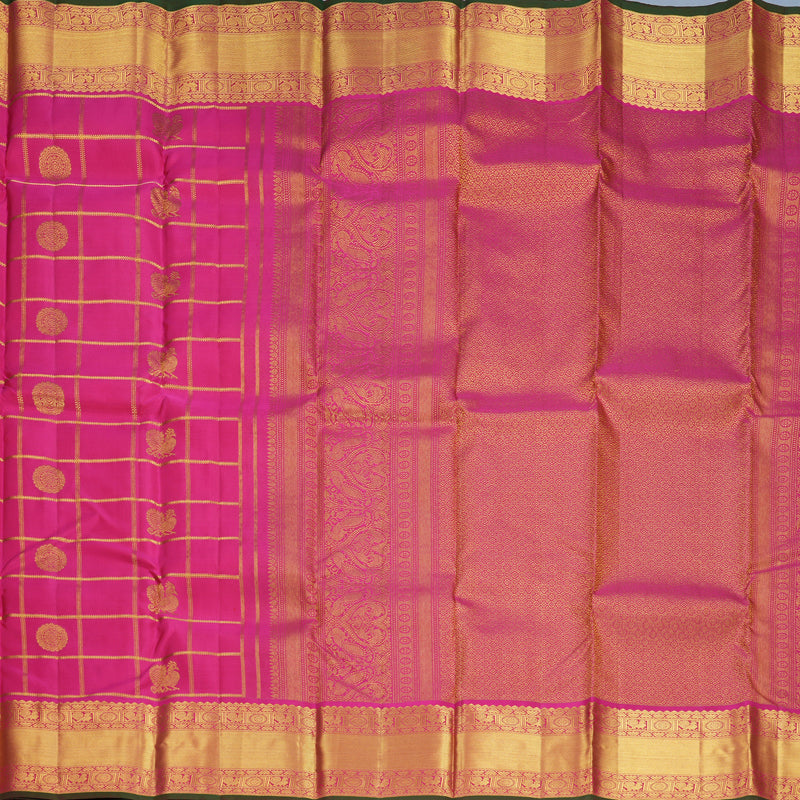 Hayagrivas Handloom Rani Pink Kanjivaram Silk Saree KBF943I5-1