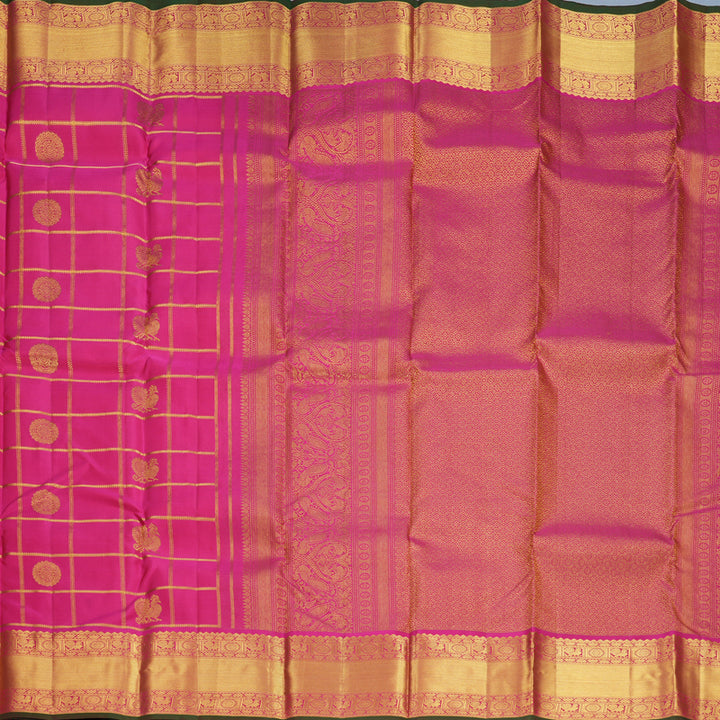Hayagrivas Handloom Rani Pink Kanjivaram Silk Saree KBF943I5-1