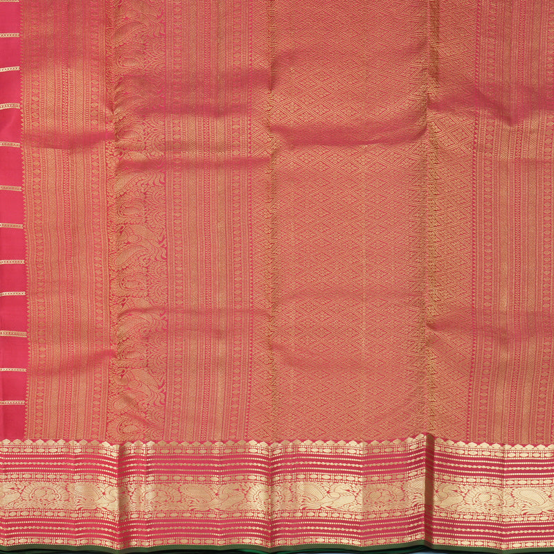 Hayagrivas Handloom Reddish-Pink Kanjivaram Silk Saree KBF943I5-5