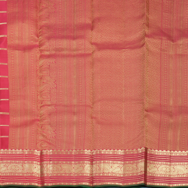 Hayagrivas Handloom Reddish-Pink Kanjivaram Silk Saree KBF943I5-5