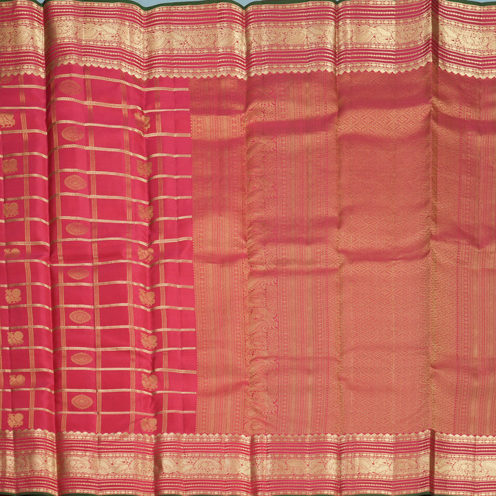 Hayagrivas Handloom Reddish-Pink Kanjivaram Silk Saree KBF943I5-5