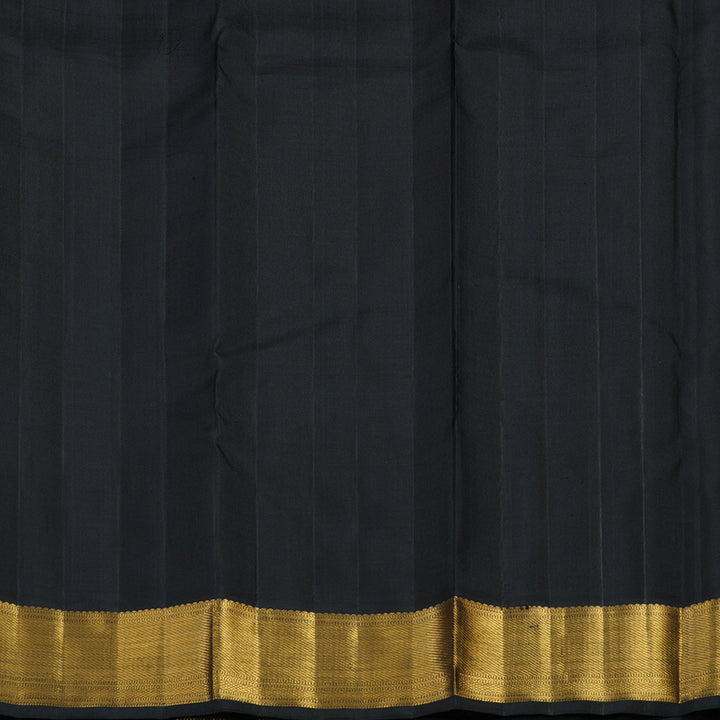 Hayagrivas Handloom Orange Kanjivaram Silk Saree with Black Border KBF94D1-2