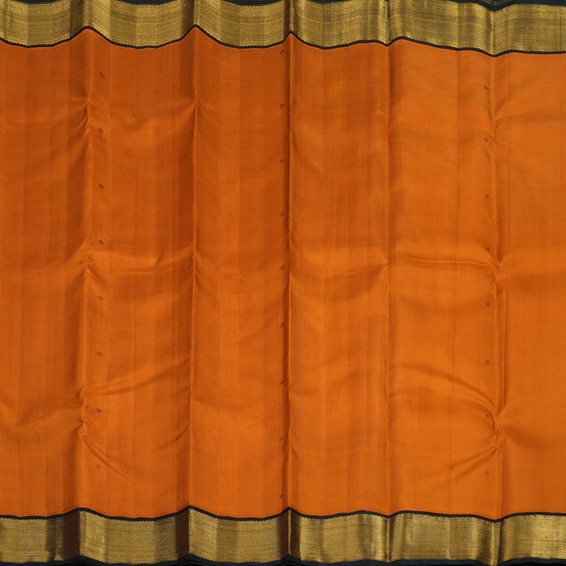 Hayagrivas Handloom Orange Kanjivaram Silk Saree with Black Border KBF94D1-2