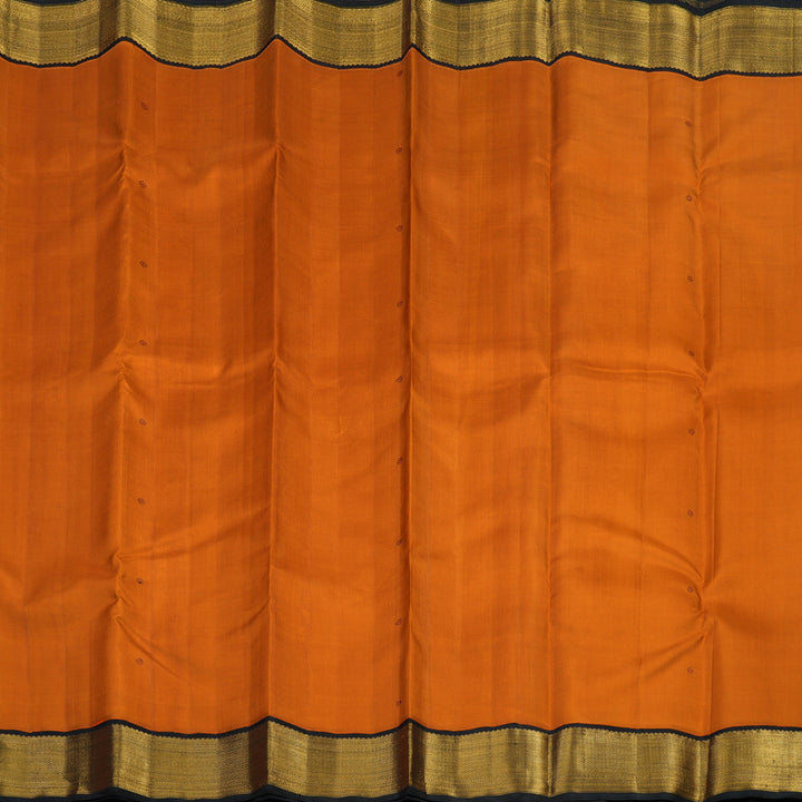 Hayagrivas Handloom Orange Kanjivaram Silk Saree with Black Border KBF94D1-2