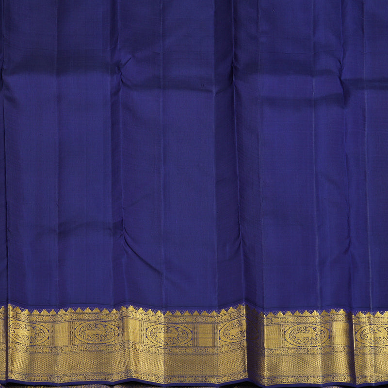 Hayagrivas Handloom Cream Kanjivaram Silk Saree with Dark Blue Border KBF94D2-1