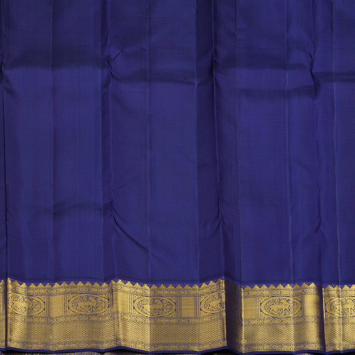 Hayagrivas Handloom Cream Kanjivaram Silk Saree with Dark Blue Border KBF94D2-1