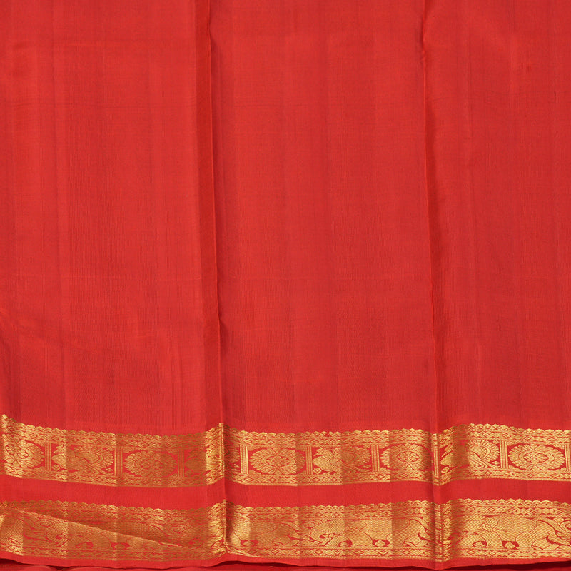 Hayagrivas Handloom Karum Neelam Kanjivaram Silk Saree with Red Border KBF94D2-2