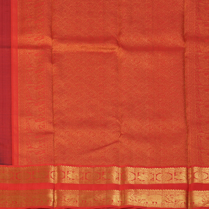Hayagrivas Handloom Karum Neelam Kanjivaram Silk Saree with Red Border KBF94D2-2