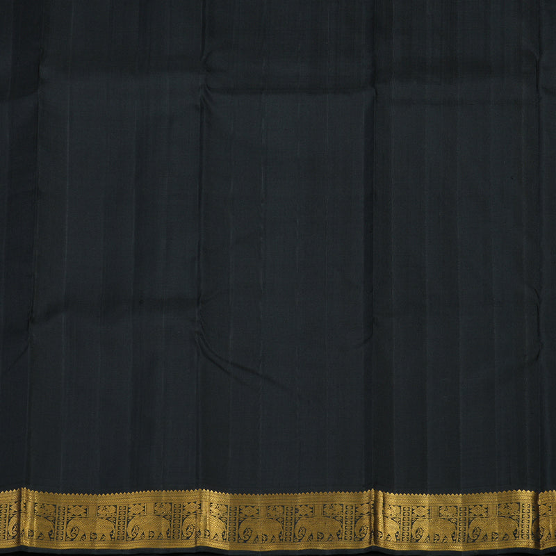 Hayagrivas Handloom Mambazham Orange Kanjivaram Silk Saree with Black Border KBF94D3-1