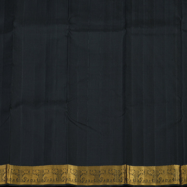 Hayagrivas Handloom Mambazham Orange Kanjivaram Silk Saree with Black Border KBF94D3-1