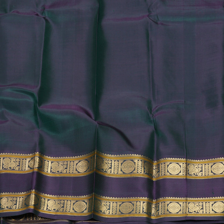 Hayagrivas Handloom Bottle Green Kanjivaram Silk Saree with Midnight Blue Border KBF950I4-4