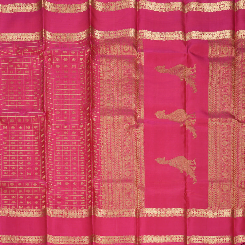 Hayagrivas Handloom Pink Kanjivaram Silk Saree KBF950I5-1