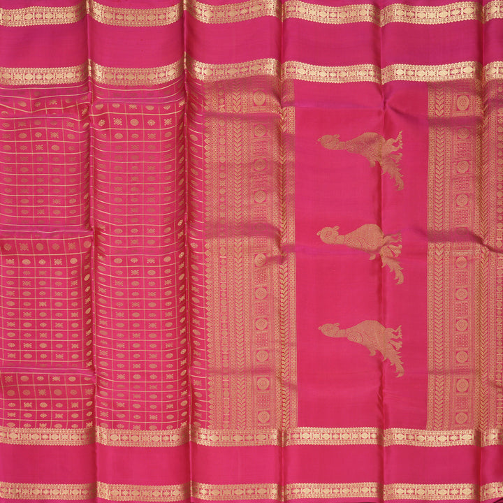 Hayagrivas Handloom Pink Kanjivaram Silk Saree KBF950I5-1