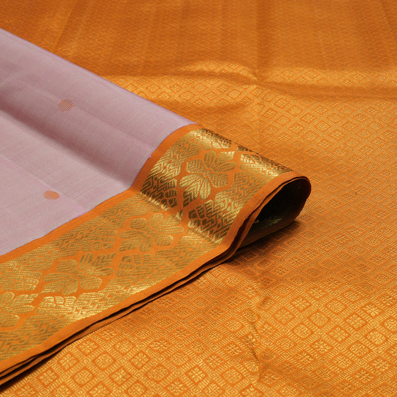 Hayagrivas Handloom Onion Pink Kanjivaram Silk Saree with Orange Border KBF95D2-1