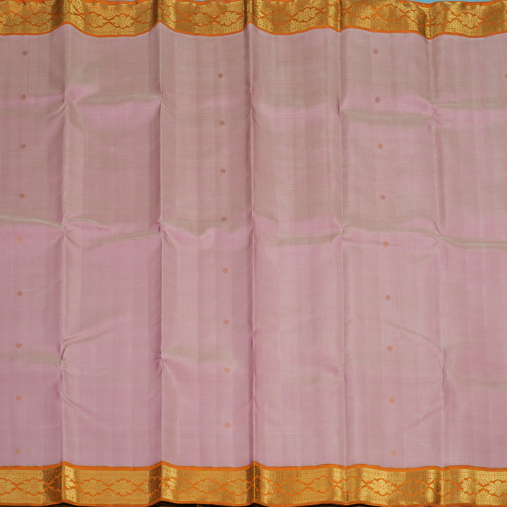 Hayagrivas Handloom Onion Pink Kanjivaram Silk Saree with Orange Border KBF95D2-1