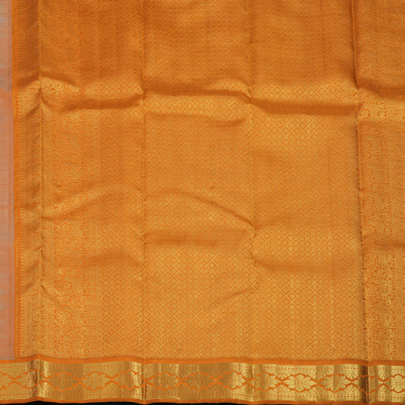Hayagrivas Handloom Onion Pink Kanjivaram Silk Saree with Orange Border KBF95D2-1