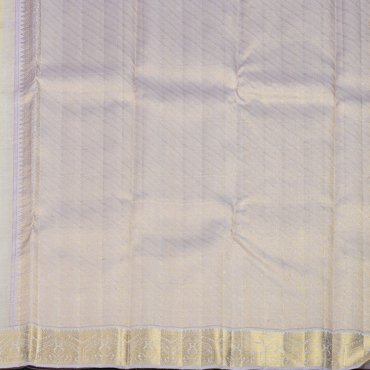 Hayagrivas Handloom Beige Kanjivaram Silk Saree with Lilac Border KBF95D4-1