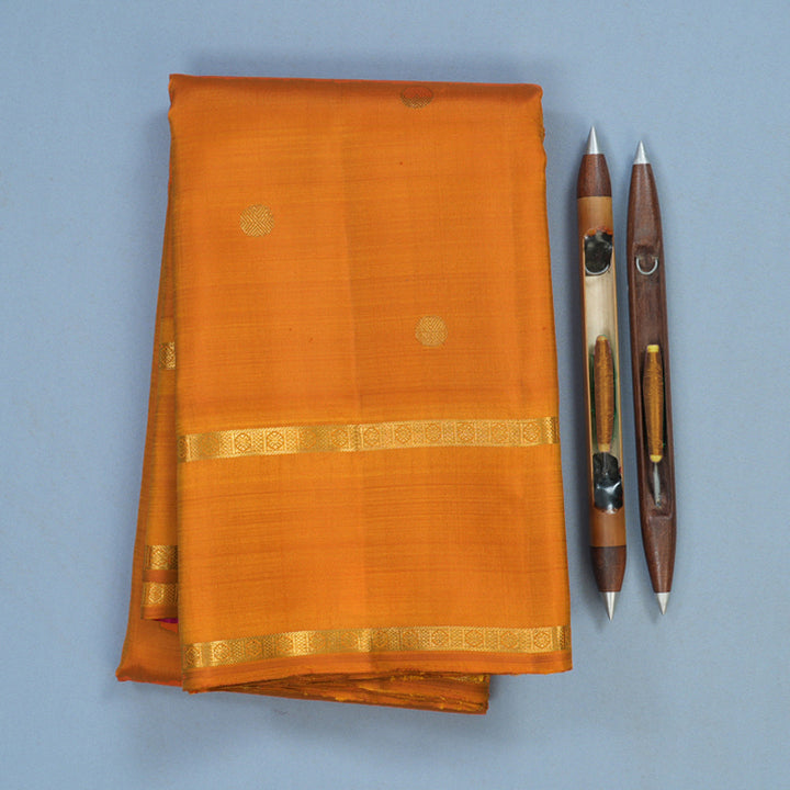 Hayagrivas Handloom Orange Kanjivaram Silk Saree KBF95D5-1