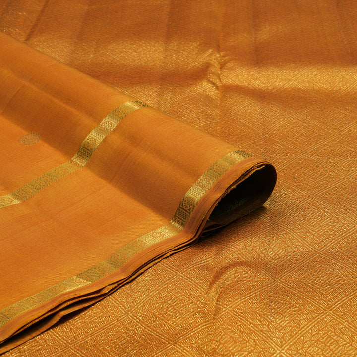 Hayagrivas Handloom Orange Kanjivaram Silk Saree KBF95D5-1