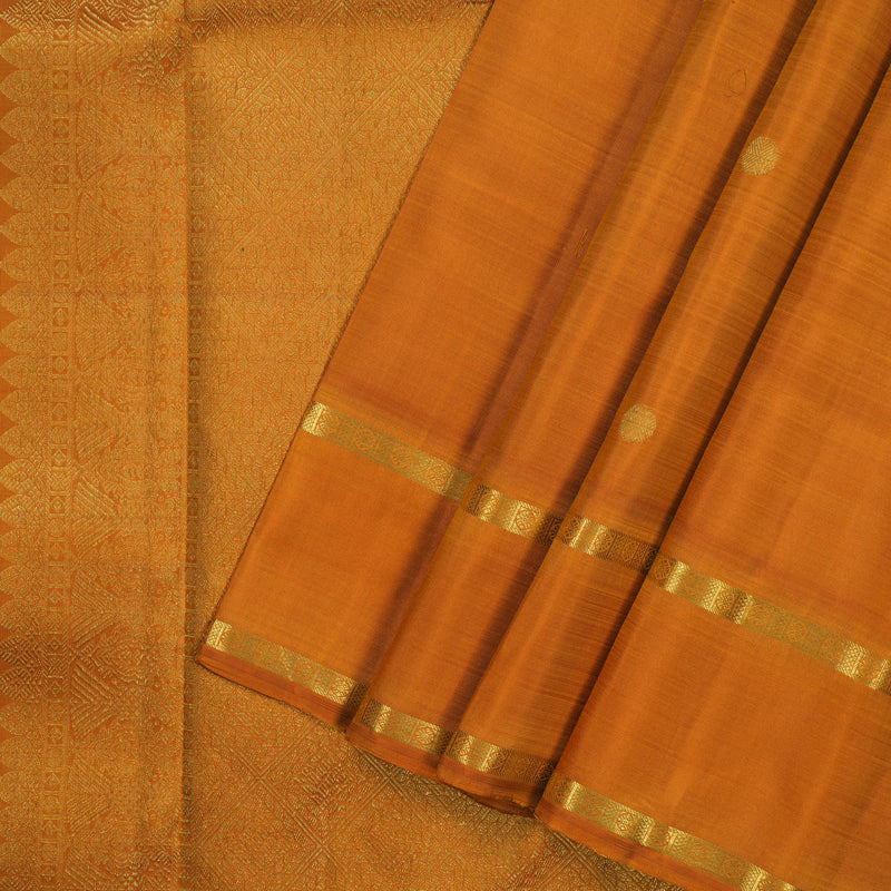 Hayagrivas Handloom Orange Kanjivaram Silk Saree KBF95D5-1