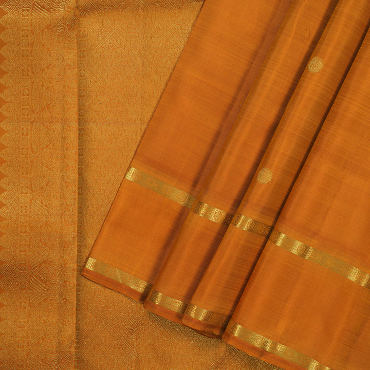 Hayagrivas Handloom Orange Kanjivaram Silk Saree KBF95D5-1