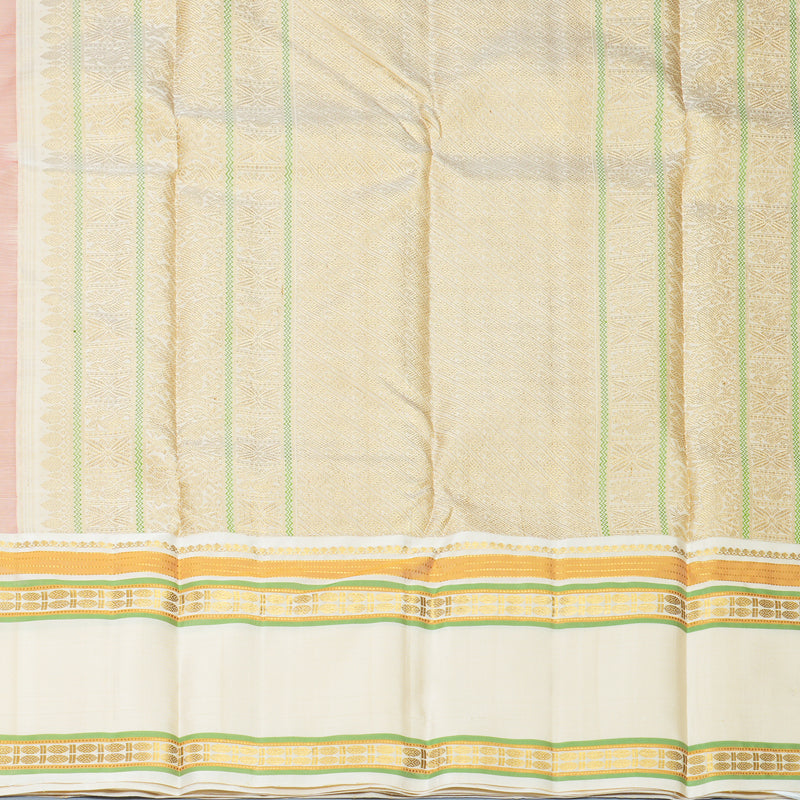 Hayagrivas Handloom Red Kanjivaram Silk Saree with Half-White Border KBF965I2-1