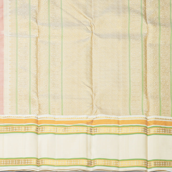 Hayagrivas Handloom Red Kanjivaram Silk Saree with Half-White Border KBF965I2-1