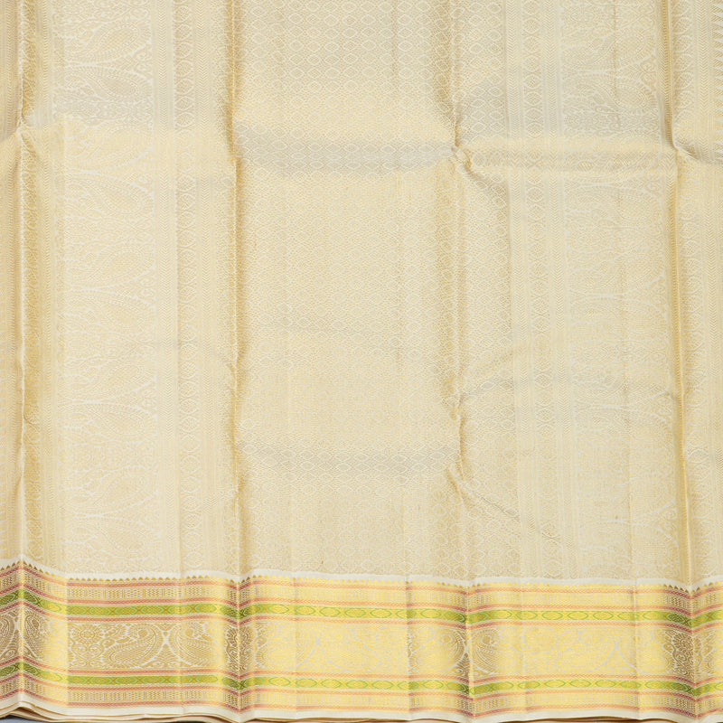 Hayagrivas Handloom Reddish-Pink Kanjivaram Silk Saree with Ivory Border KBF965I3-2