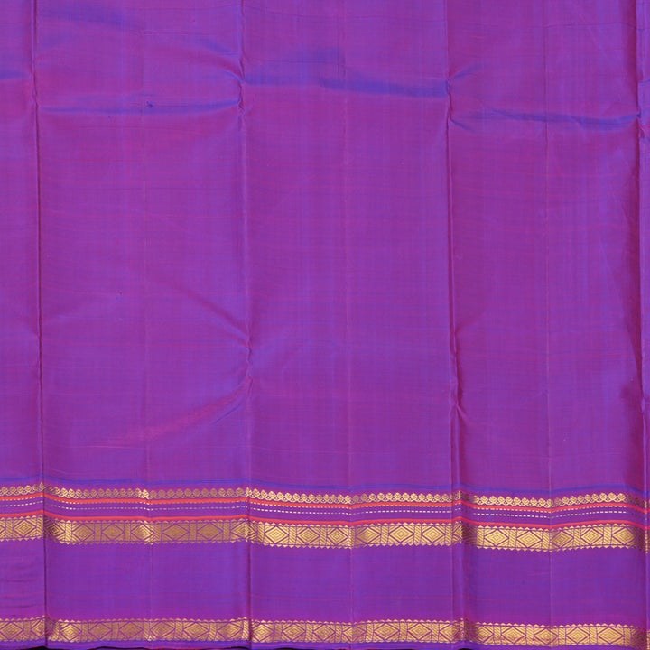 Hayagrivas Handloom Lemon Yellow Kanjivaram Silk Saree with Purple Border KBF965I4-1