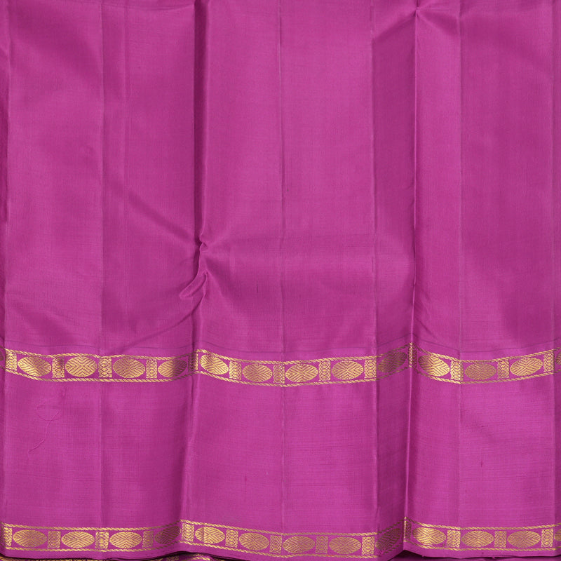 Hayagrivas Handloom Lemon Yellow Kanjivaram Silk Saree with Purple Border KBF965I5-2