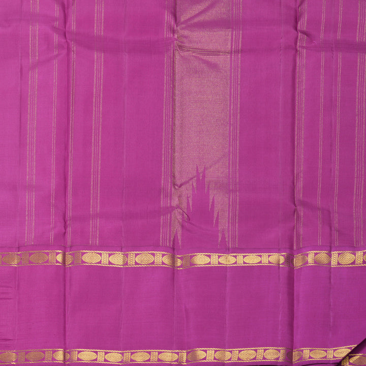 Hayagrivas Handloom Lemon Yellow Kanjivaram Silk Saree with Purple Border KBF965I5-2
