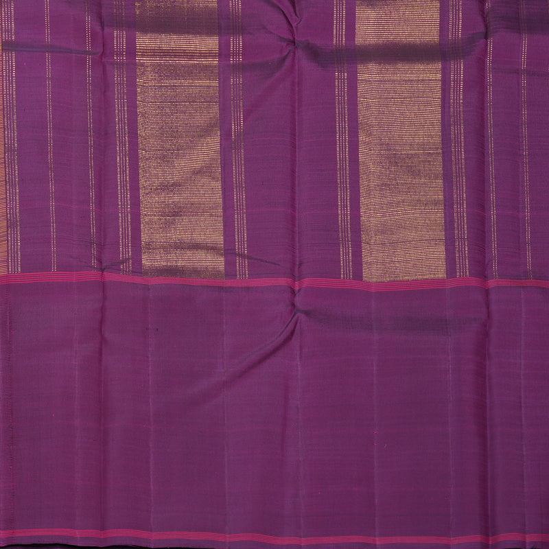 Hayagrivas Handloom Lemeon Yellow Kanjivaram Silk Saree with Purple Border KBF965I6-1