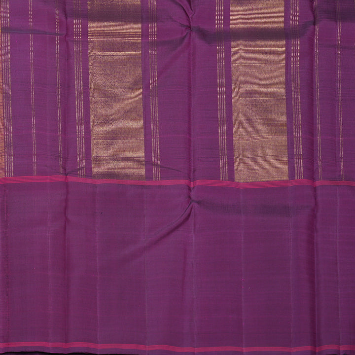 Hayagrivas Handloom Lemeon Yellow Kanjivaram Silk Saree with Purple Border KBF965I6-1
