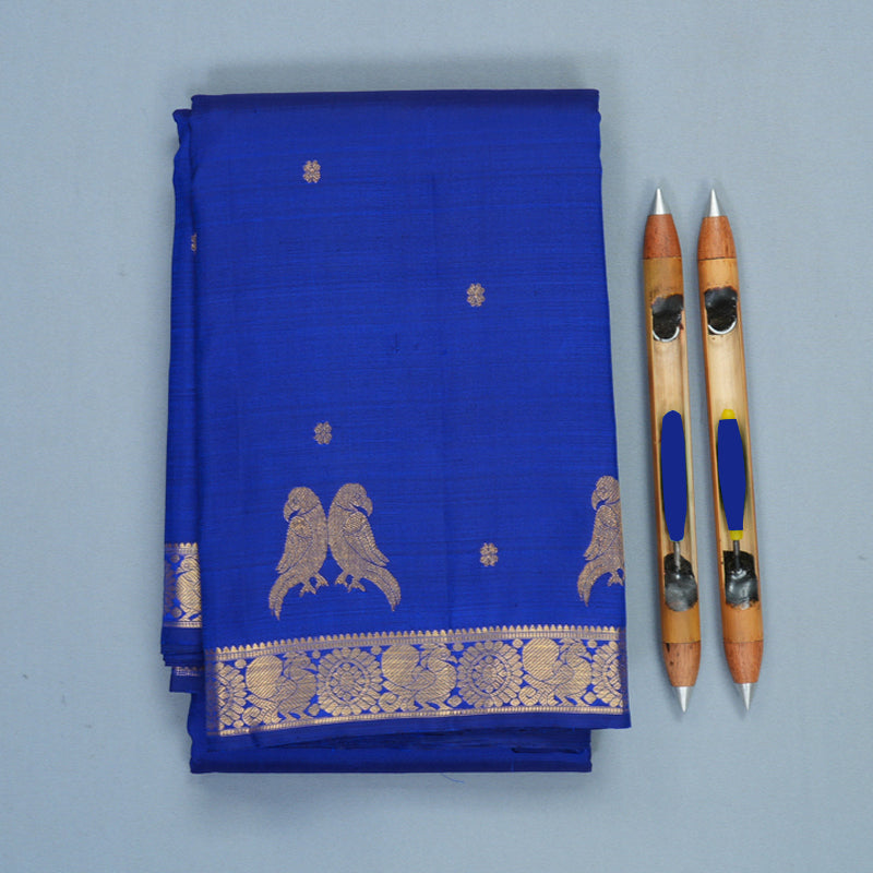 Hayagrivas Handloom MS Blue Kanjivaram Silk Saree KBF966I1-1