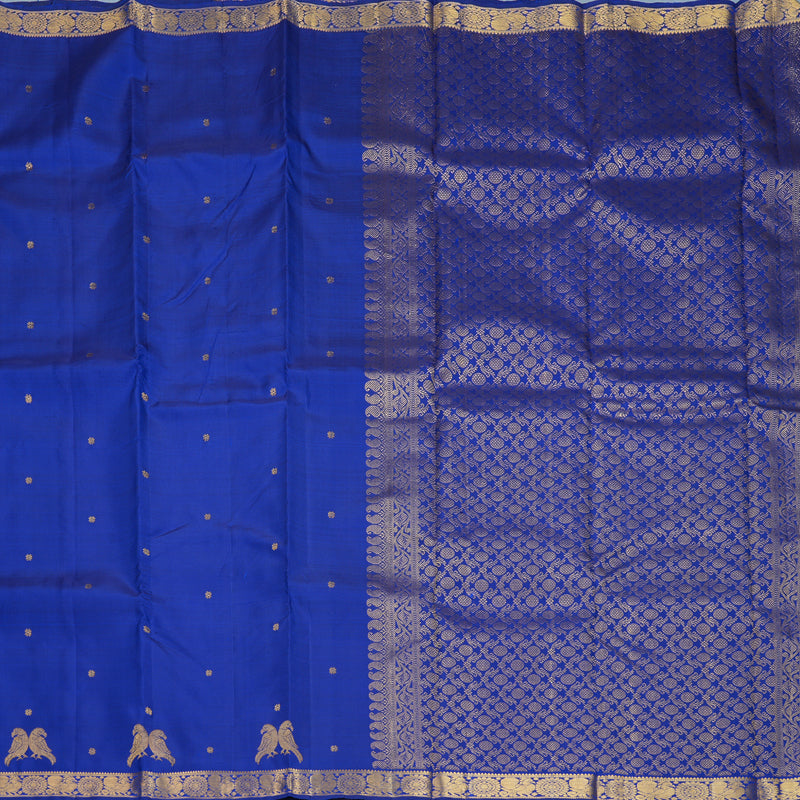 Hayagrivas Handloom MS Blue Kanjivaram Silk Saree KBF966I1-1