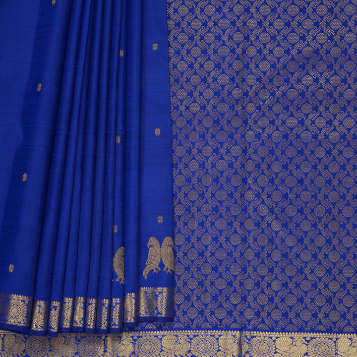 Hayagrivas Handloom MS Blue Kanjivaram Silk Saree KBF966I1-1