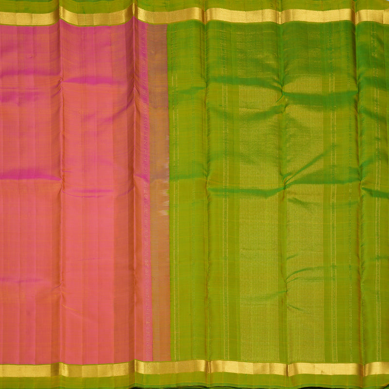 Hayagrivas Handloom Orangish-Pink Kanjivaram Silk Saree KBF968I1-1