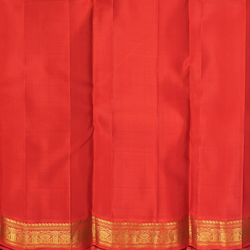 Hayagrivas Handloom Fluorescent Green Kanjivaram Silk Saree with Red Border KBF968I2-1